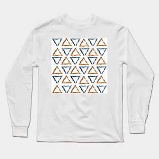 Blue & Orange Triangles Long Sleeve T-Shirt